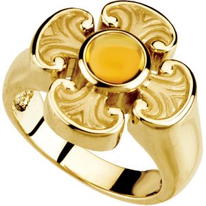 14K Yellow Citrine Maltese Cross Ring Ref 2727742