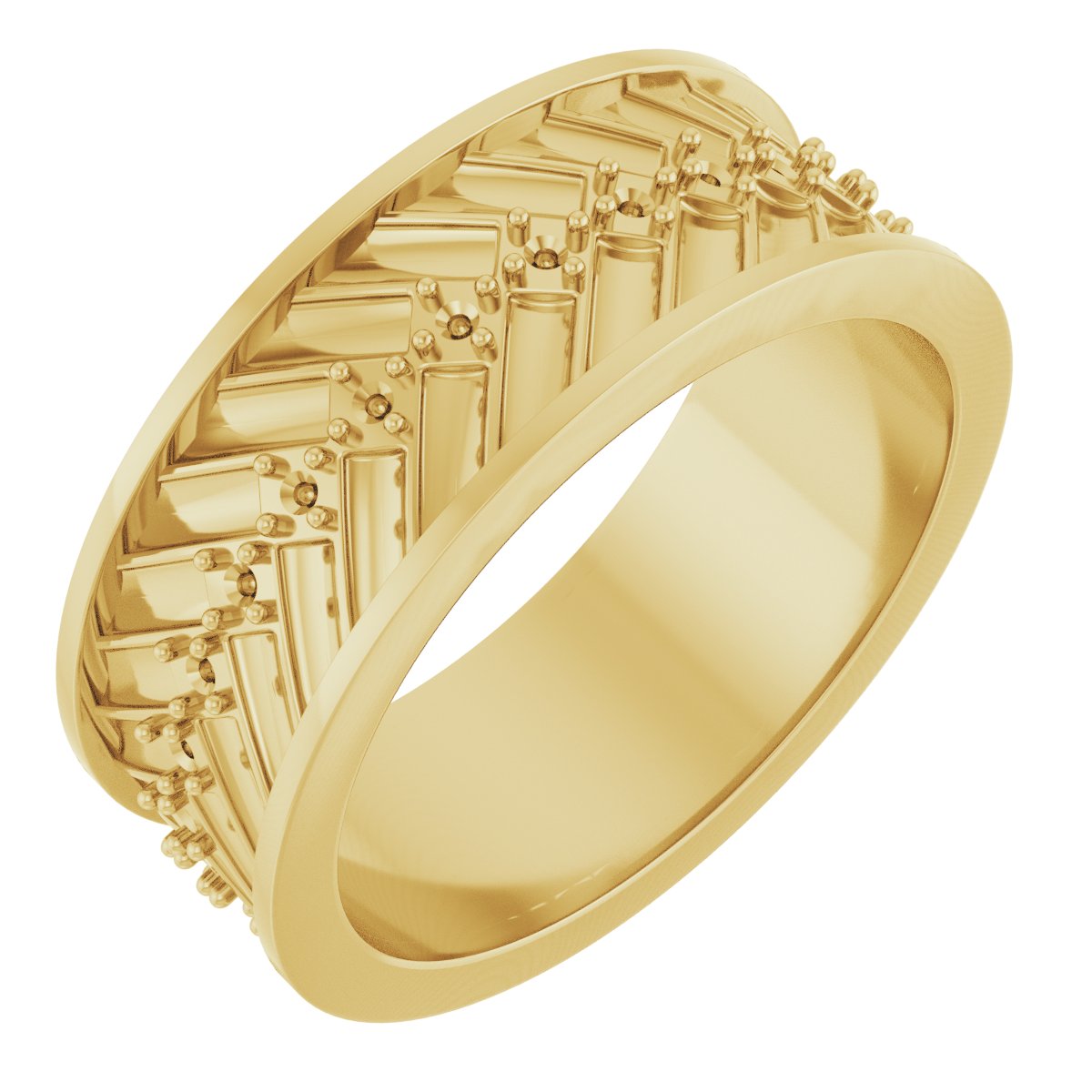 Accented Tread Pattern Band with Bead Blast Finish