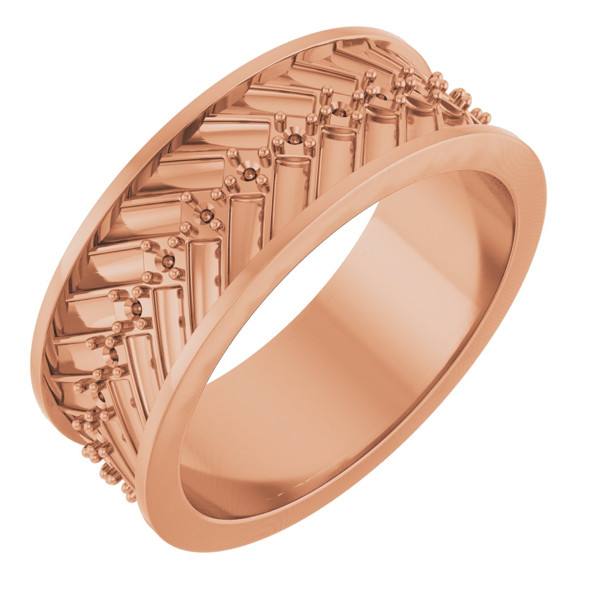 Accented Tread Pattern Band with Bead Blast Finish