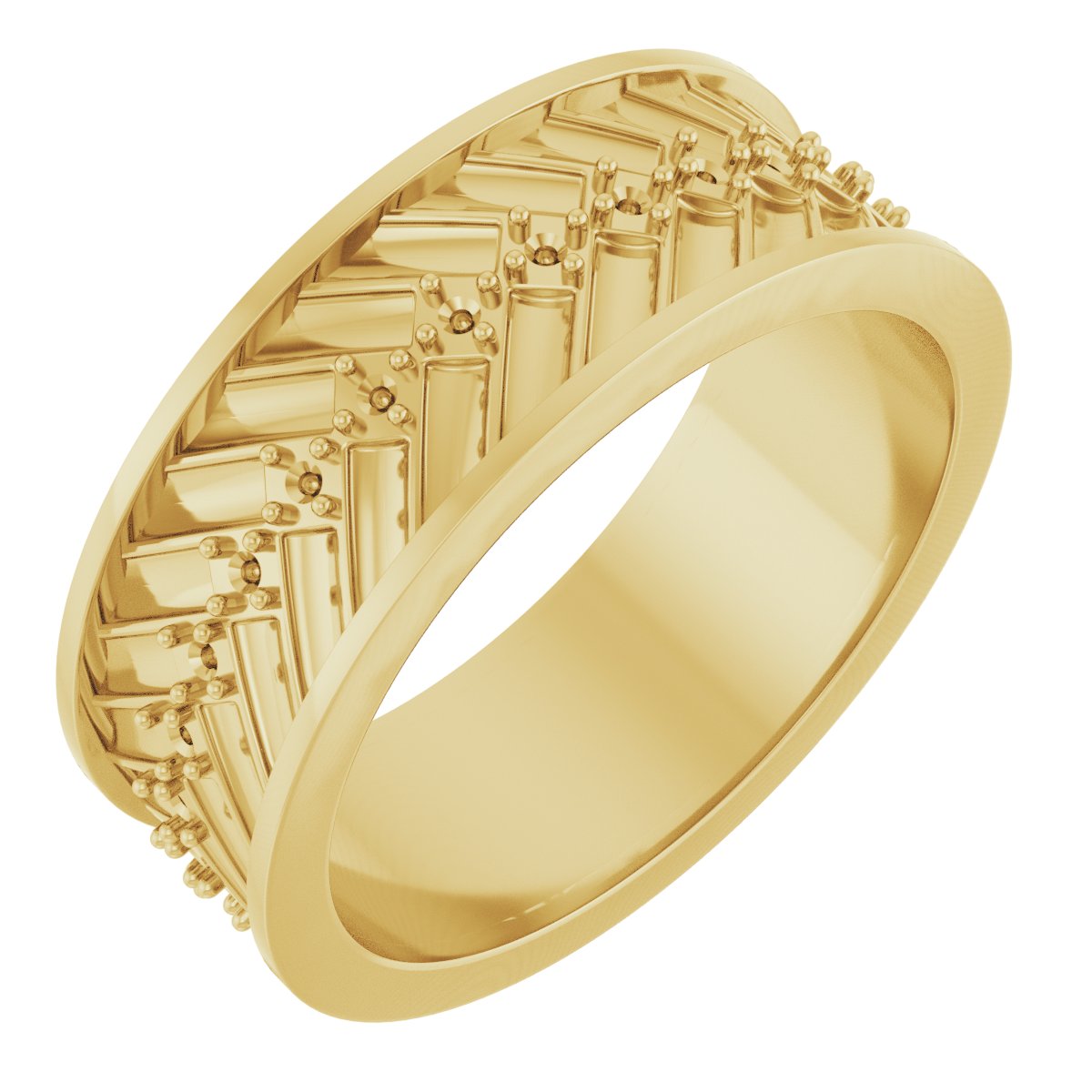 Accented Tread Pattern Band with Bead Blast Finish