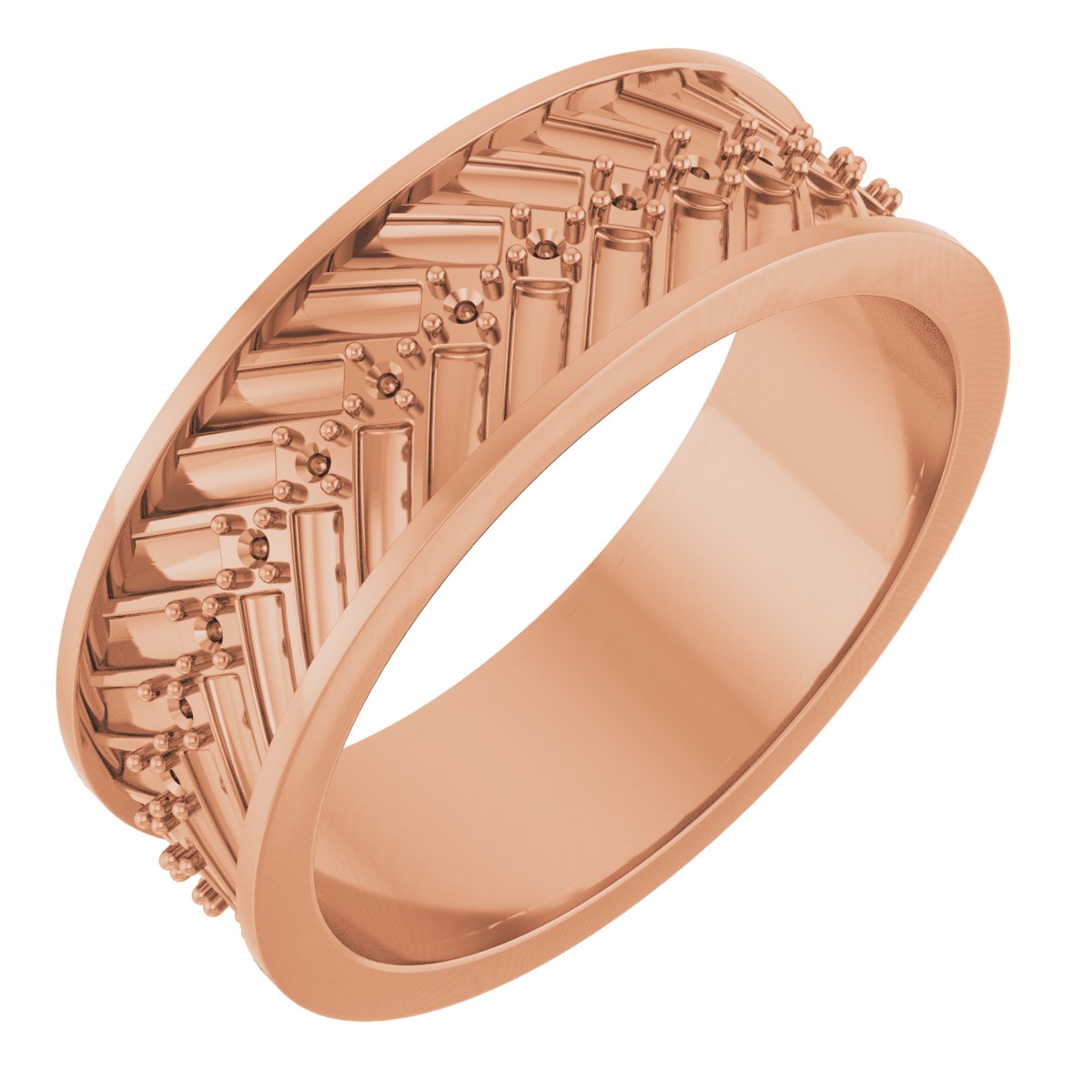 Accented Tread Pattern Band with Bead Blast Finish