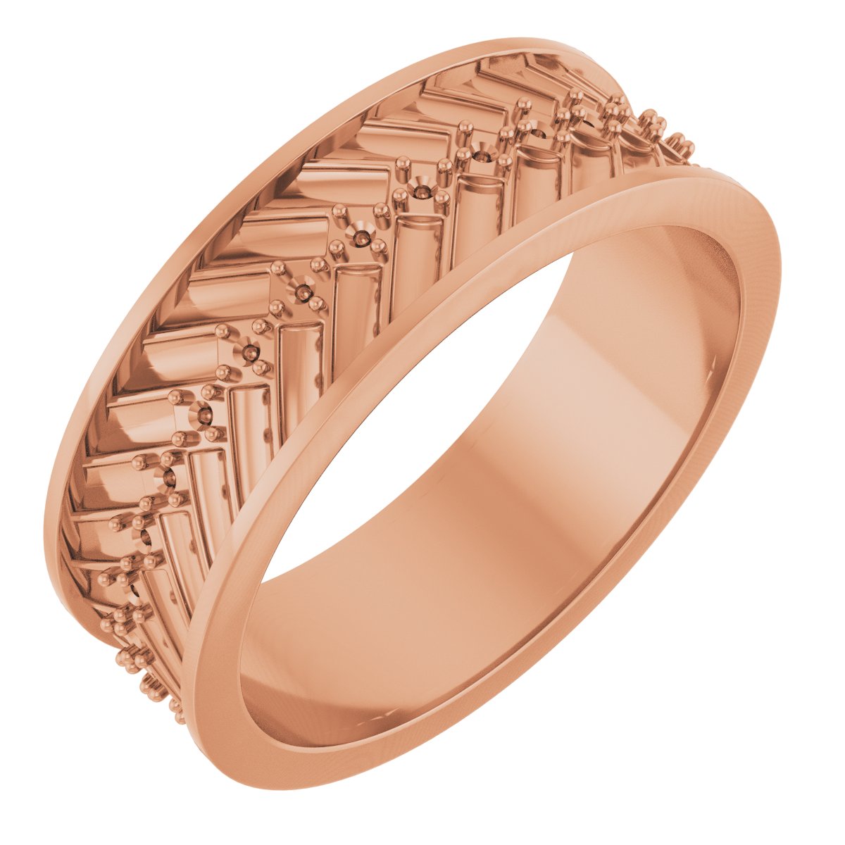 Accented Tread Pattern Band with Bead Blast Finish