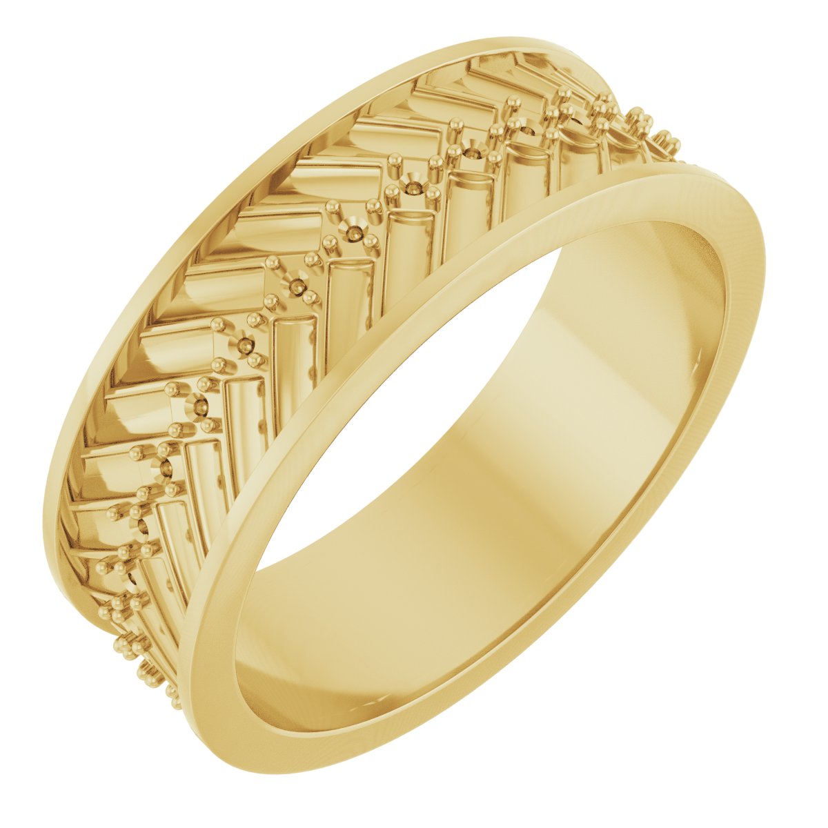 Accented Tread Pattern Band with Bead Blast Finish