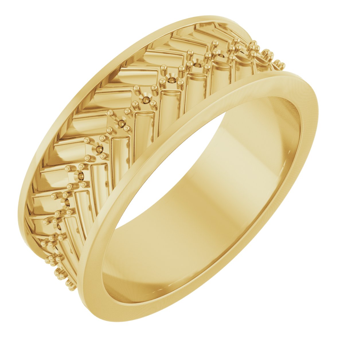 Accented Tread Pattern Band with Bead Blast Finish