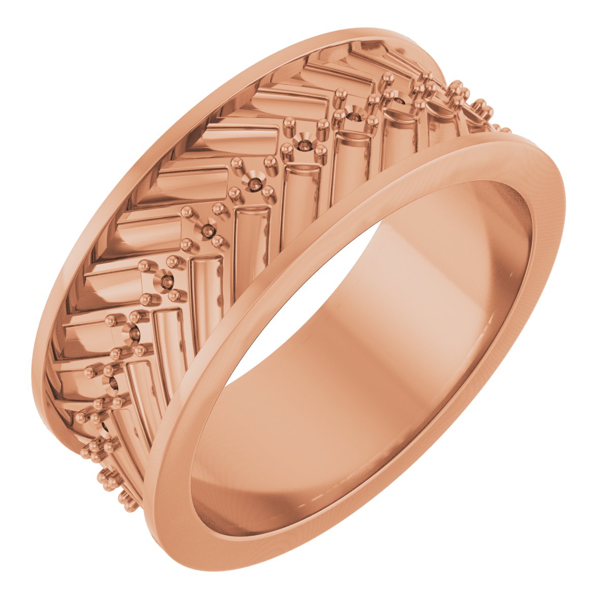Accented Tread Pattern Band with Bead Blast Finish