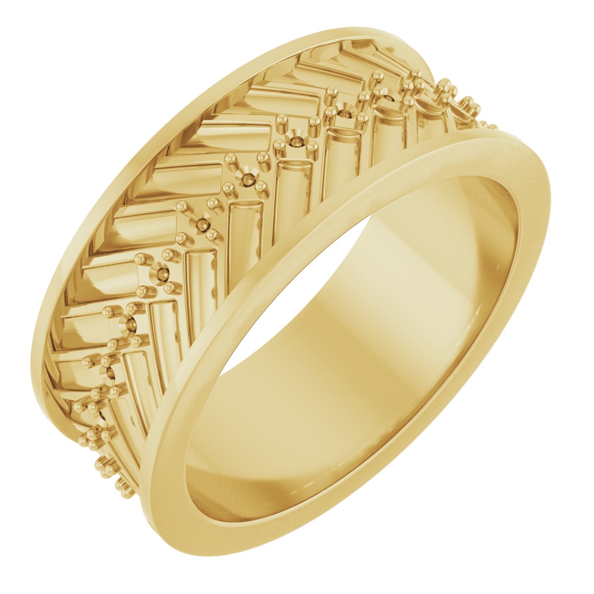 Accented Tread Pattern Band with Bead Blast Finish