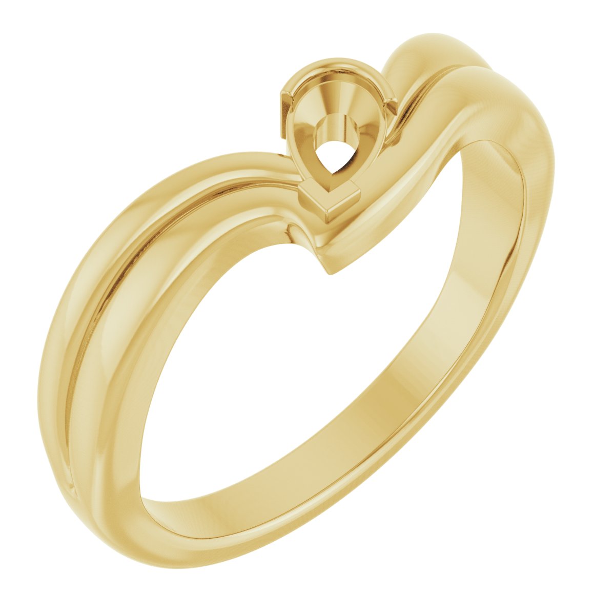 14K Yellow 5x3 mm Pear Freeform Ring Mounting