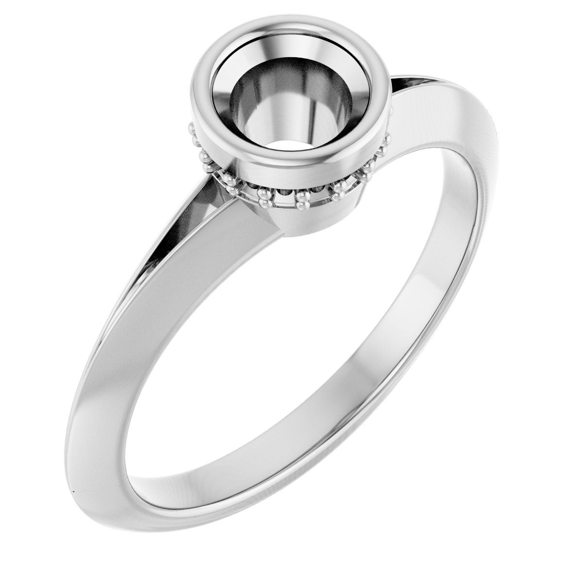 Bezel-Set Hidden Halo-Style Engagement Ring