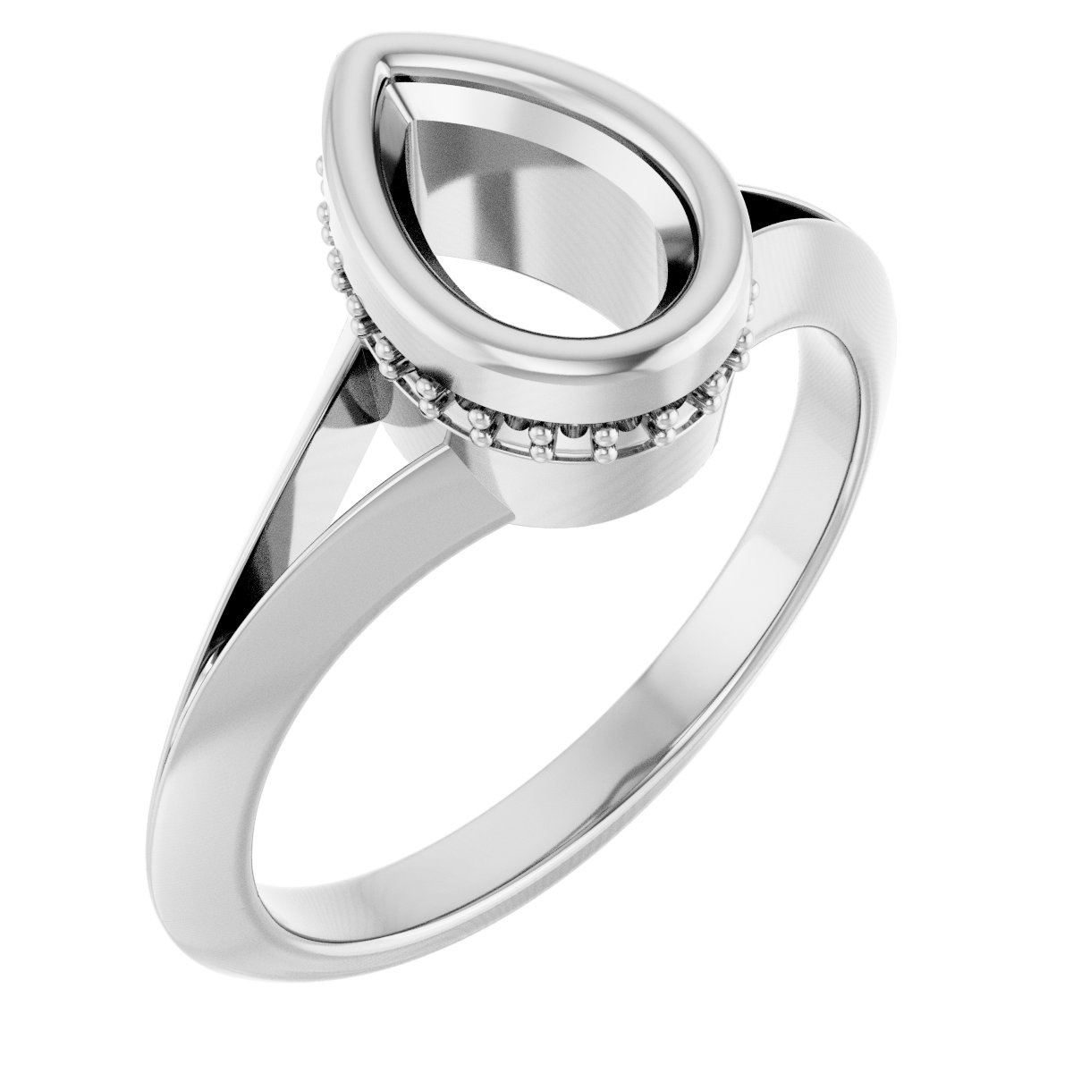Bezel-Set Hidden Halo-Style Engagement Ring