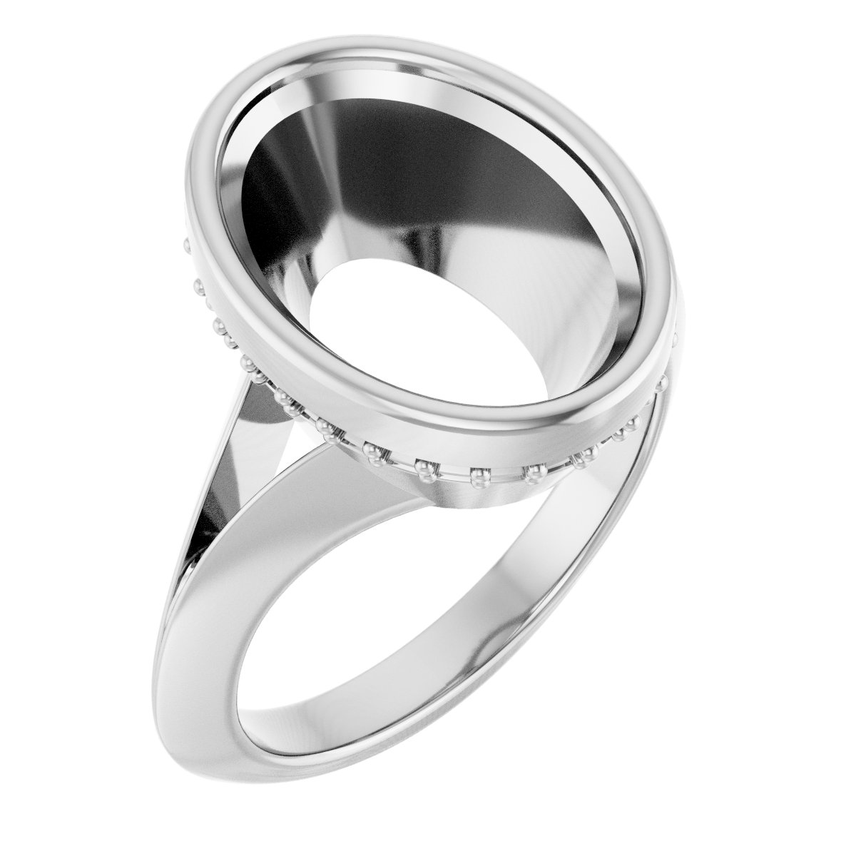 Bezel-Set Hidden Halo-Style Engagement Ring
