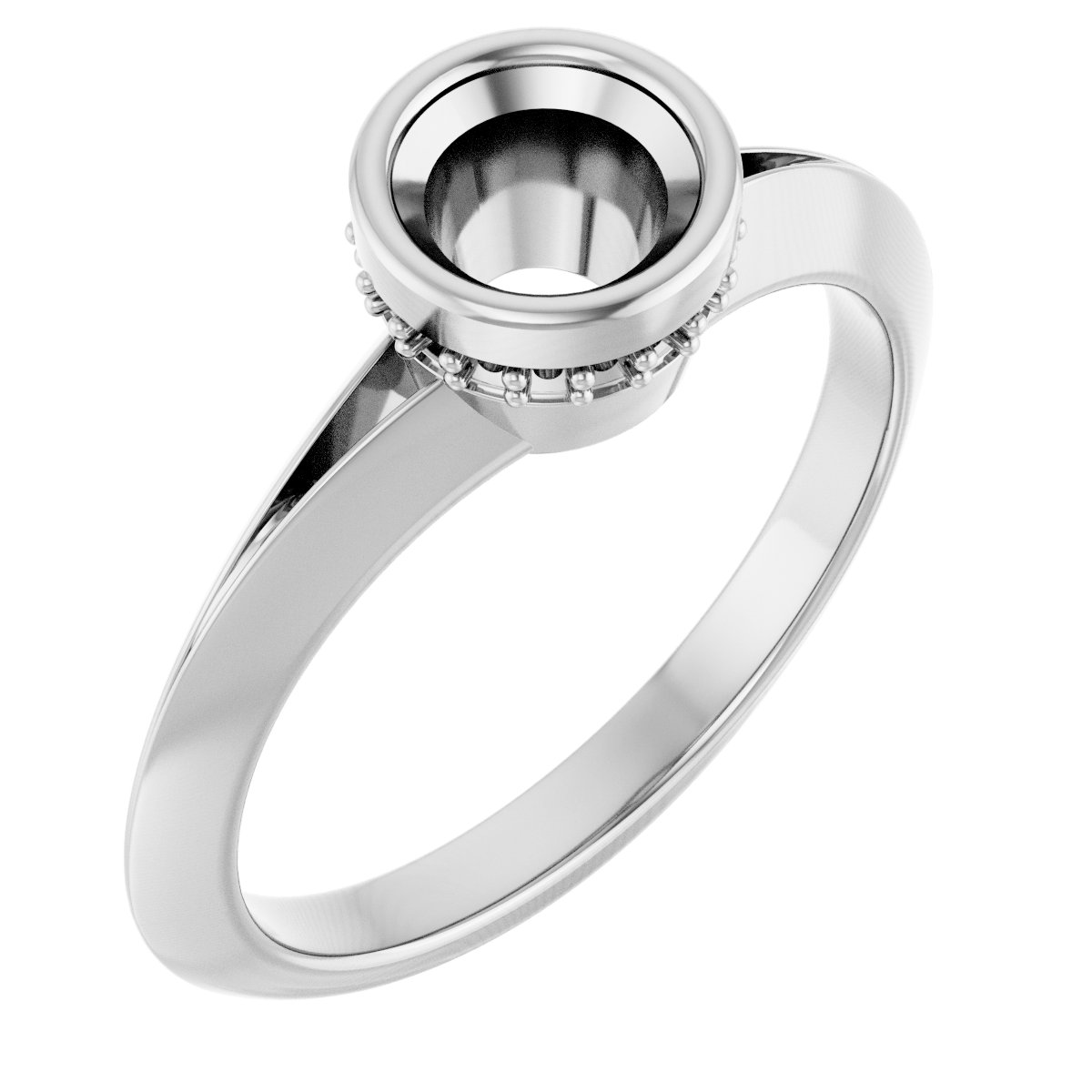 Bezel-Set Hidden Halo-Style Engagement Ring