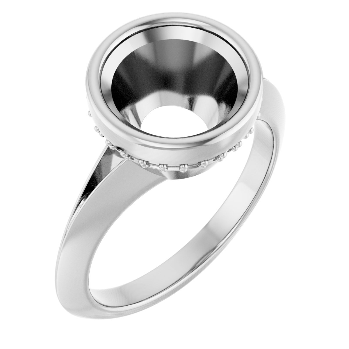 Bezel-Set Hidden Halo-Style Engagement Ring