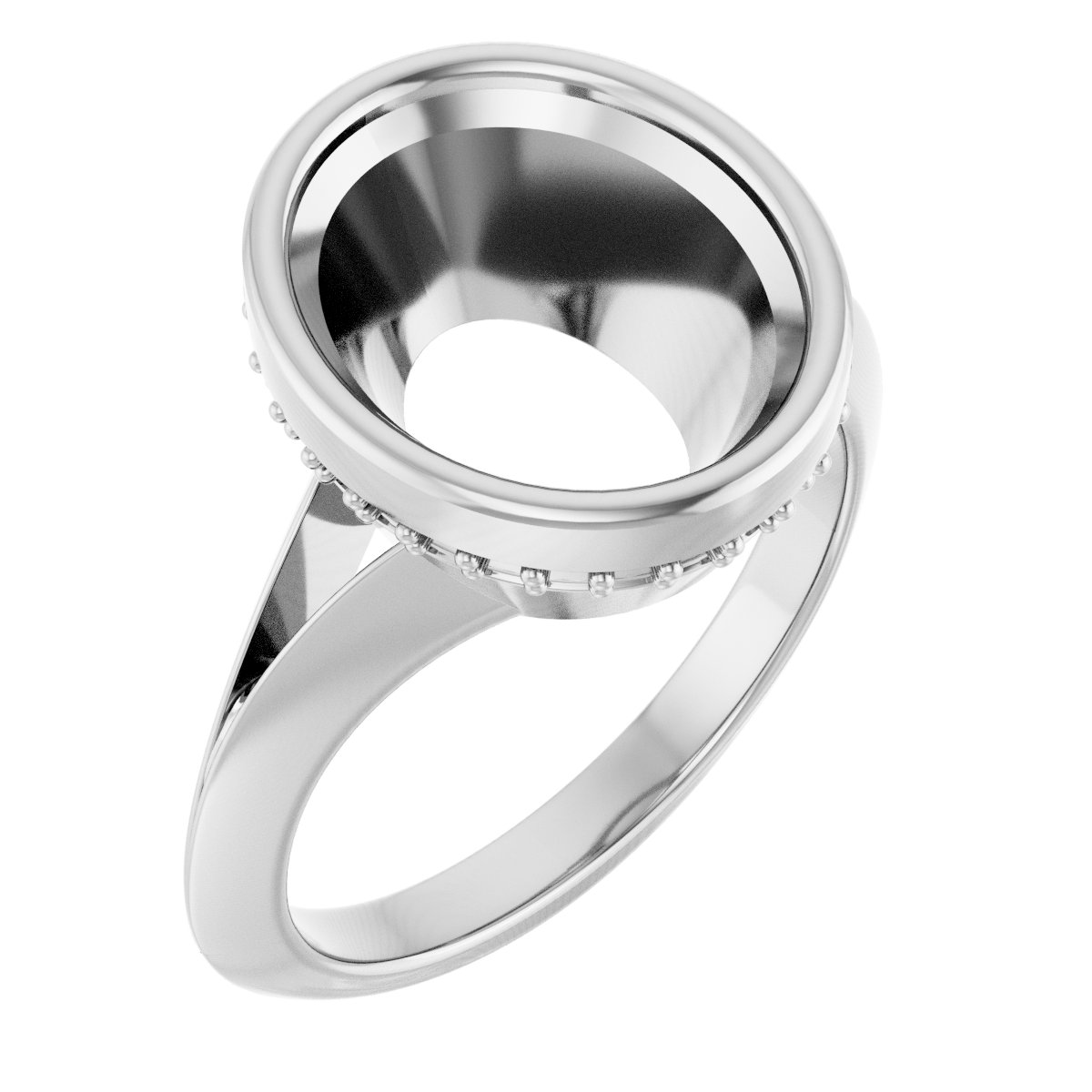 Bezel-Set Hidden Halo-Style Engagement Ring