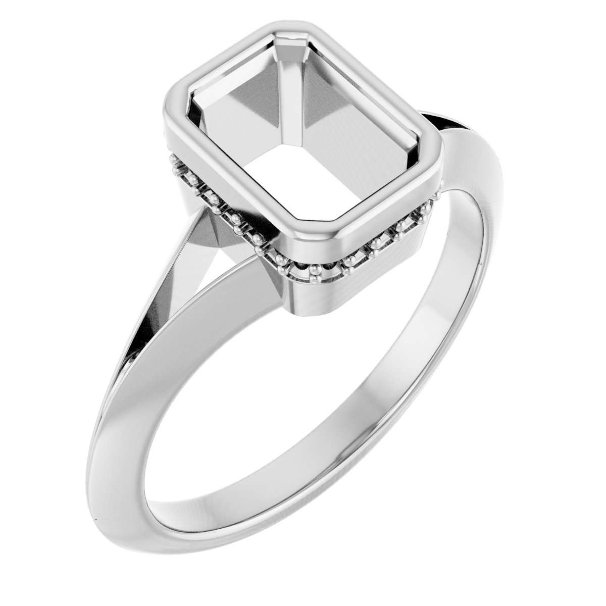 Bezel-Set Hidden Halo-Style Engagement Ring