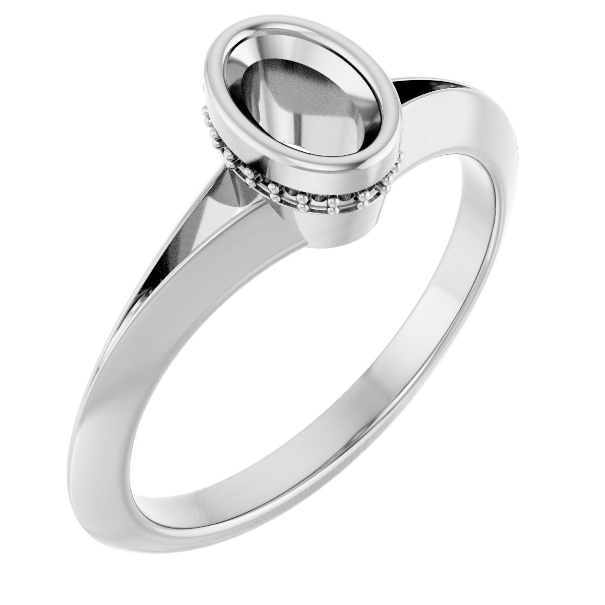 Bezel-Set Hidden Halo-Style Engagement Ring