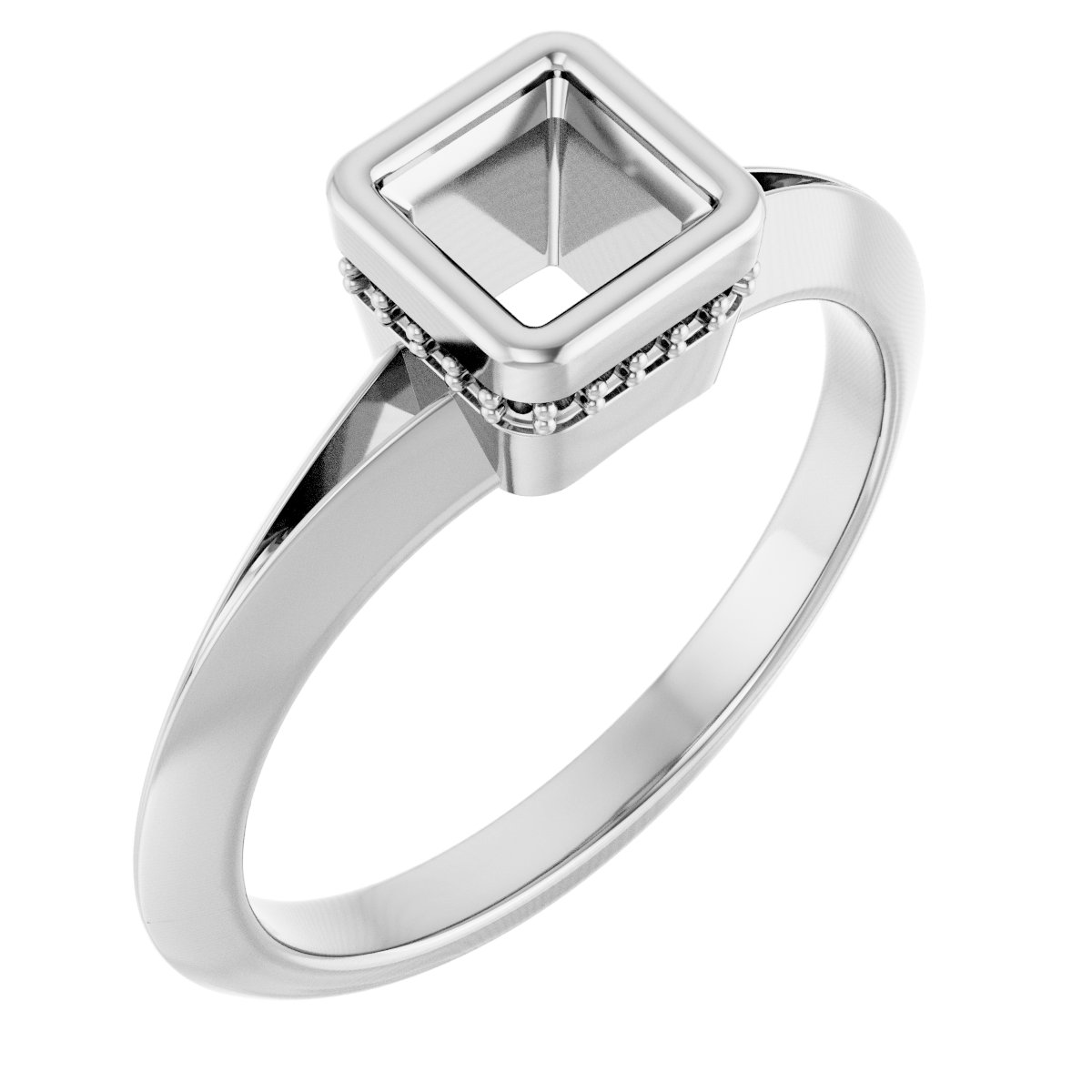 Bezel-Set Hidden Halo-Style Engagement Ring