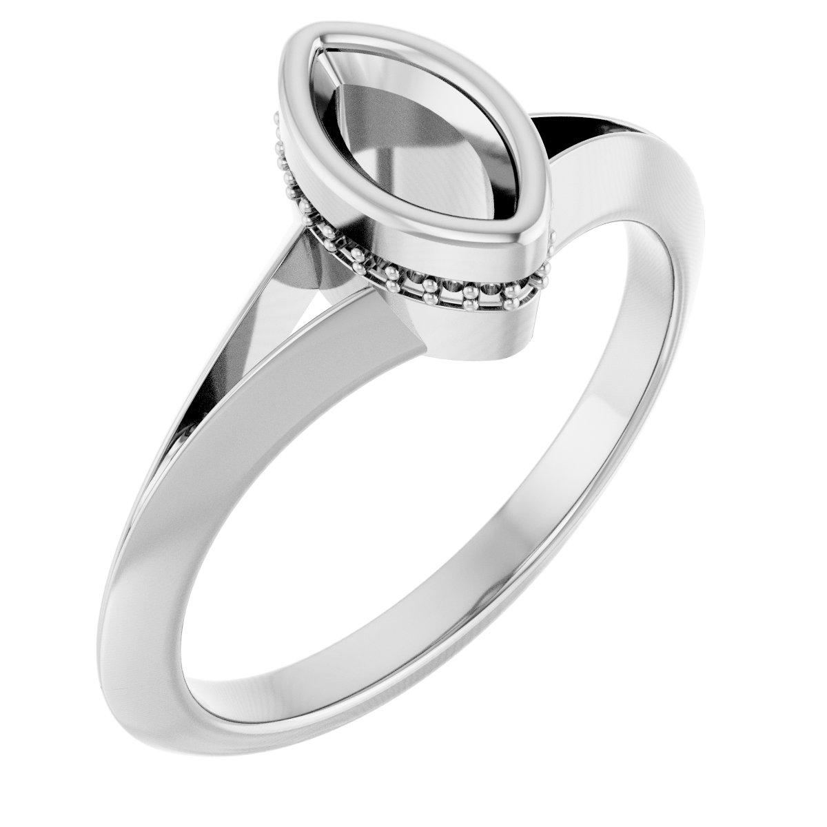 Bezel-Set Hidden Halo-Style Engagement Ring