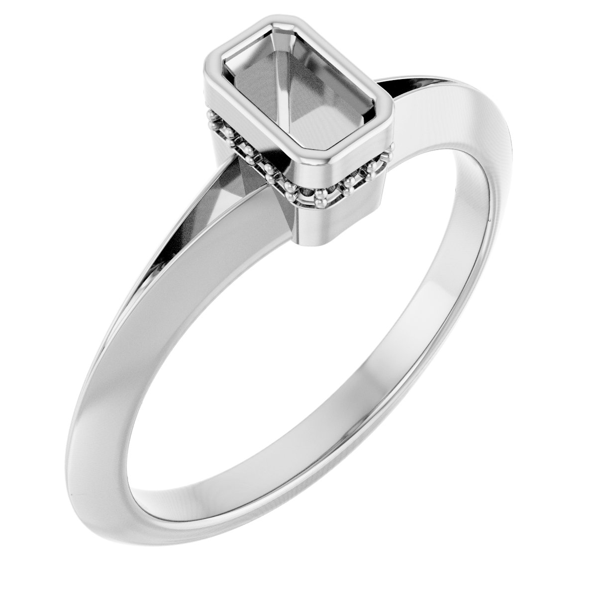 Bezel-Set Hidden Halo-Style Engagement Ring