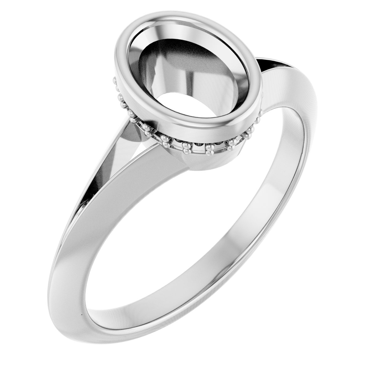 Bezel-Set Hidden Halo-Style Engagement Ring