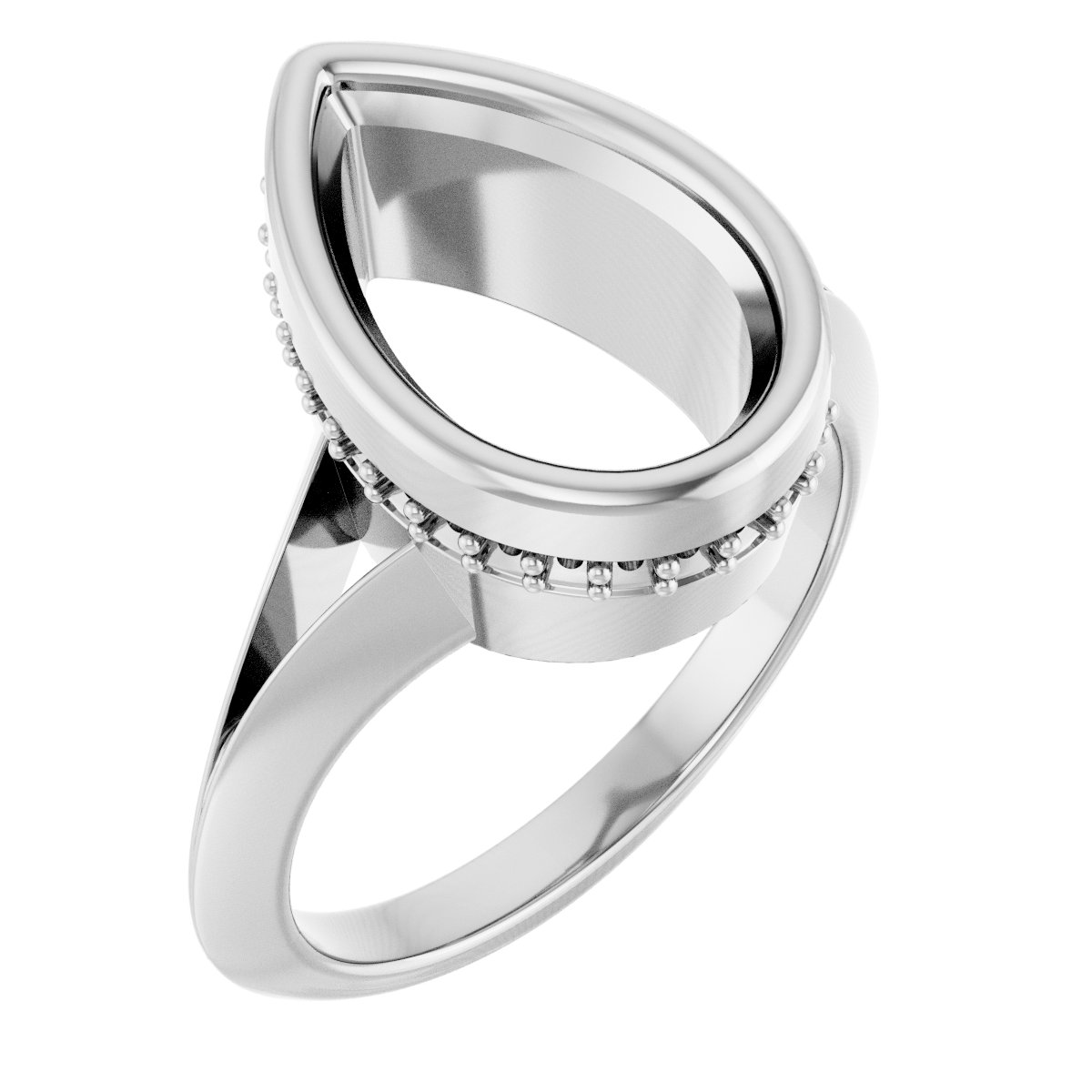 Bezel-Set Hidden Halo-Style Engagement Ring