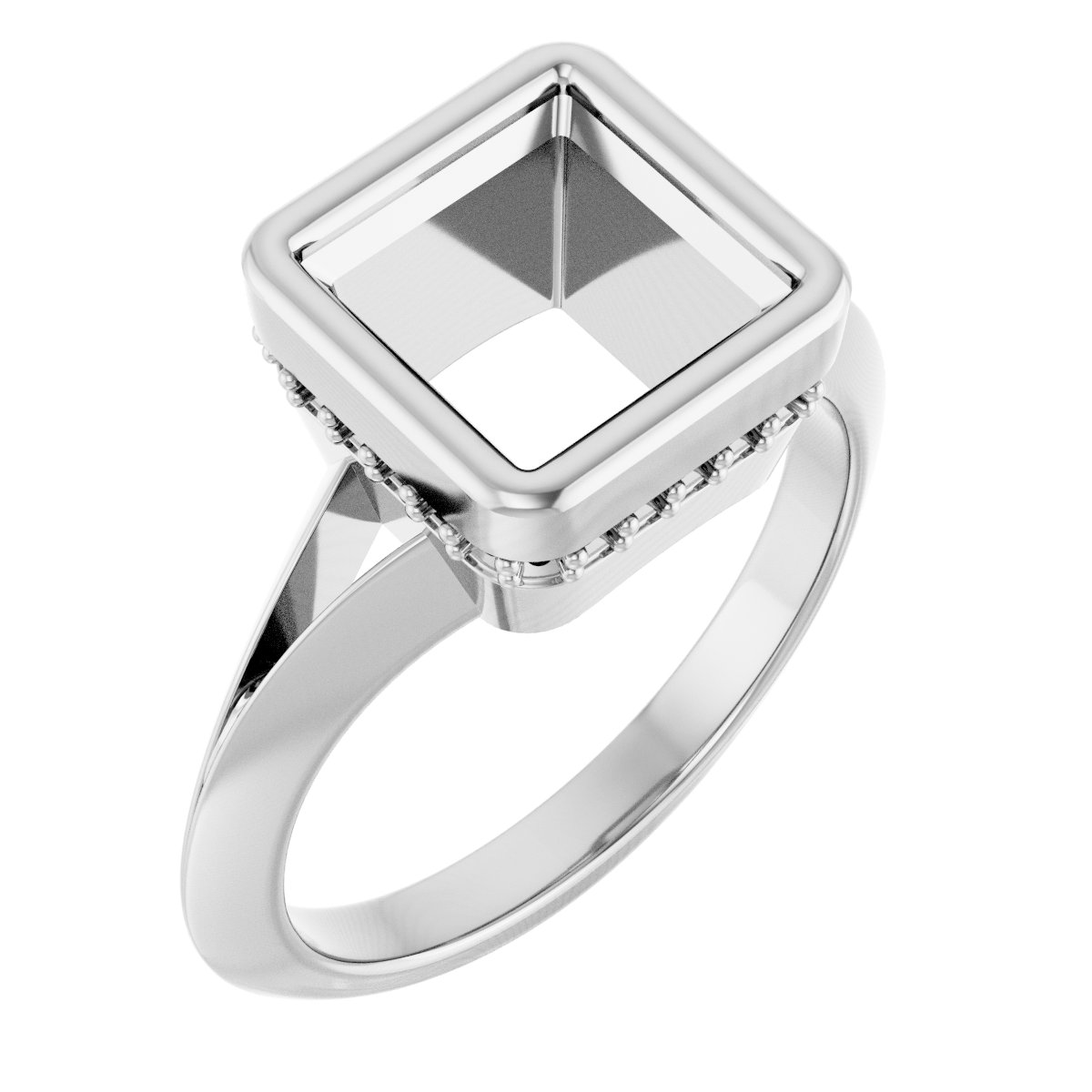 Bezel-Set Hidden Halo-Style Engagement Ring