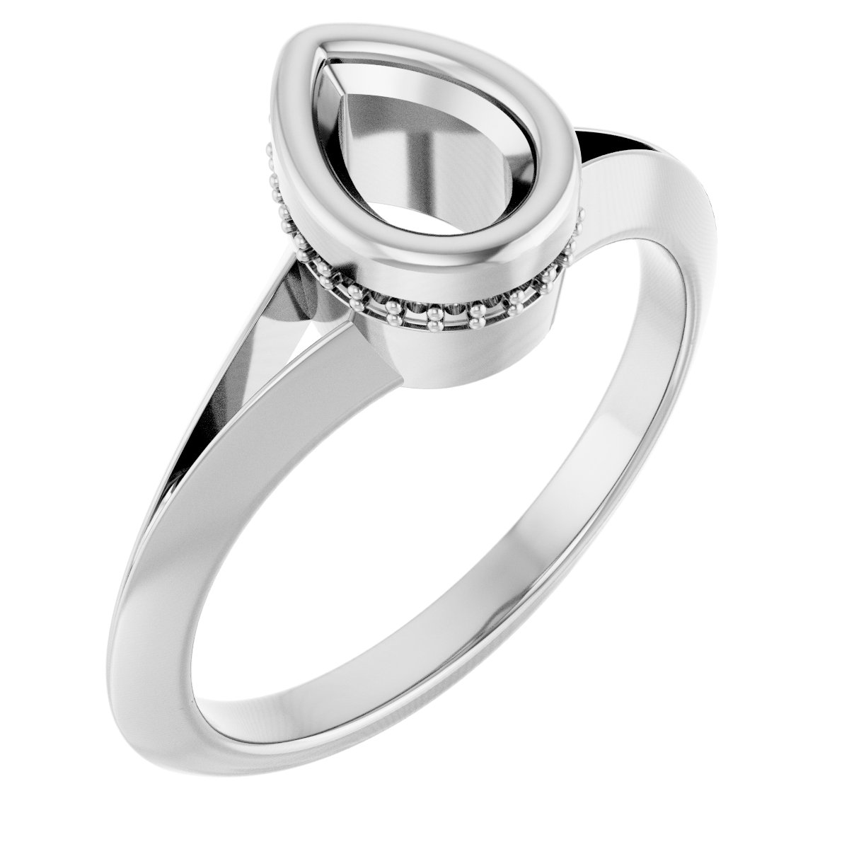 Bezel-Set Hidden Halo-Style Engagement Ring