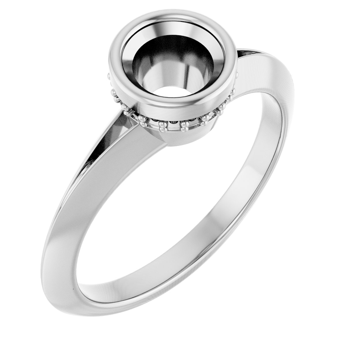 Bezel-Set Hidden Halo-Style Engagement Ring