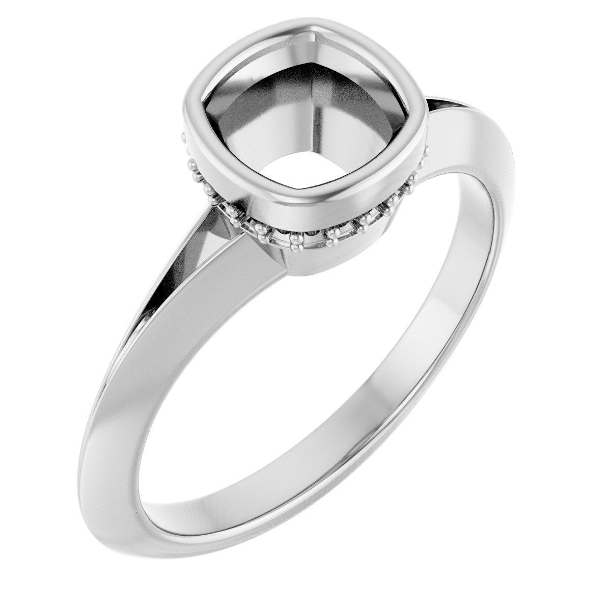 Bezel-Set Hidden Halo-Style Engagement Ring