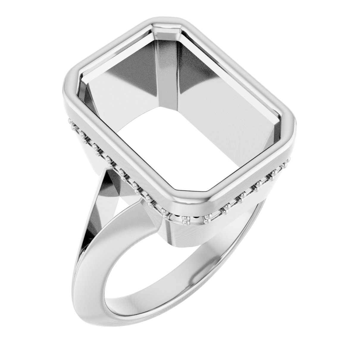 Bezel-Set Hidden Halo-Style Engagement Ring