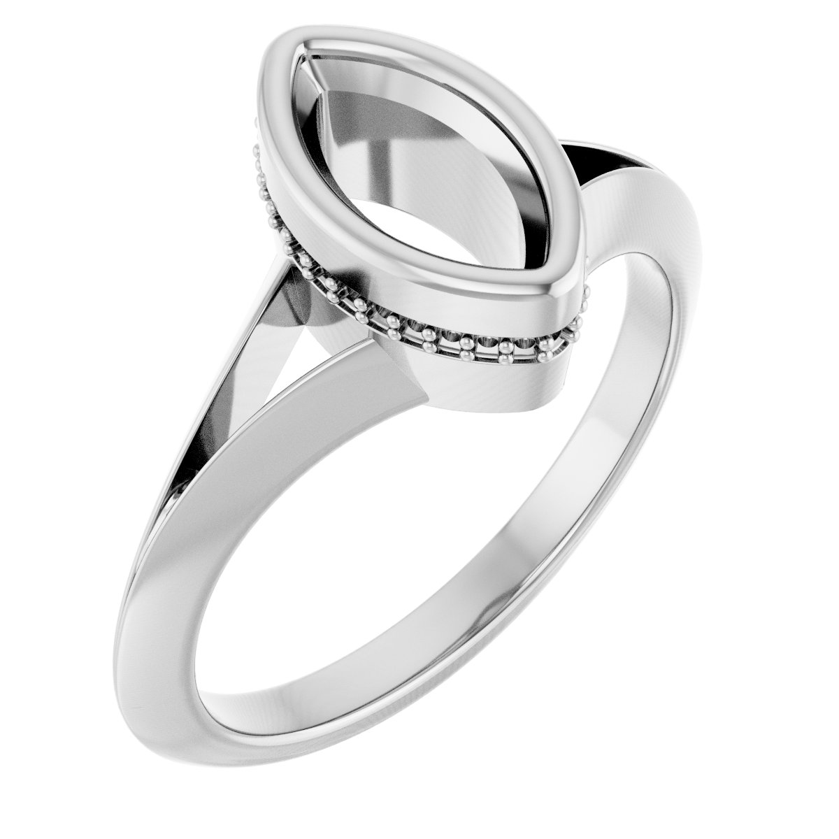 Bezel-Set Hidden Halo-Style Engagement Ring