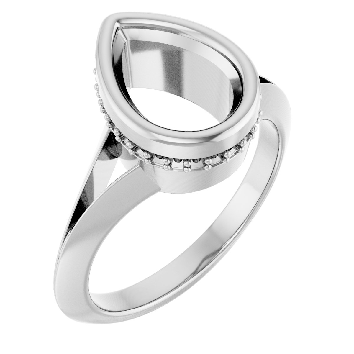 Bezel-Set Hidden Halo-Style Engagement Ring