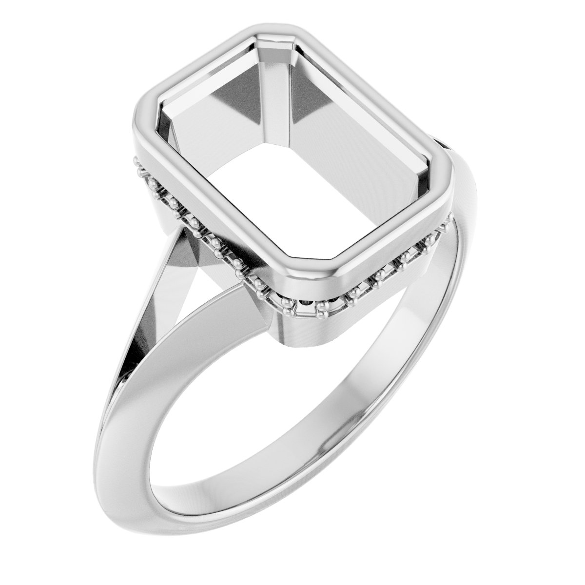 Bezel-Set Hidden Halo-Style Engagement Ring