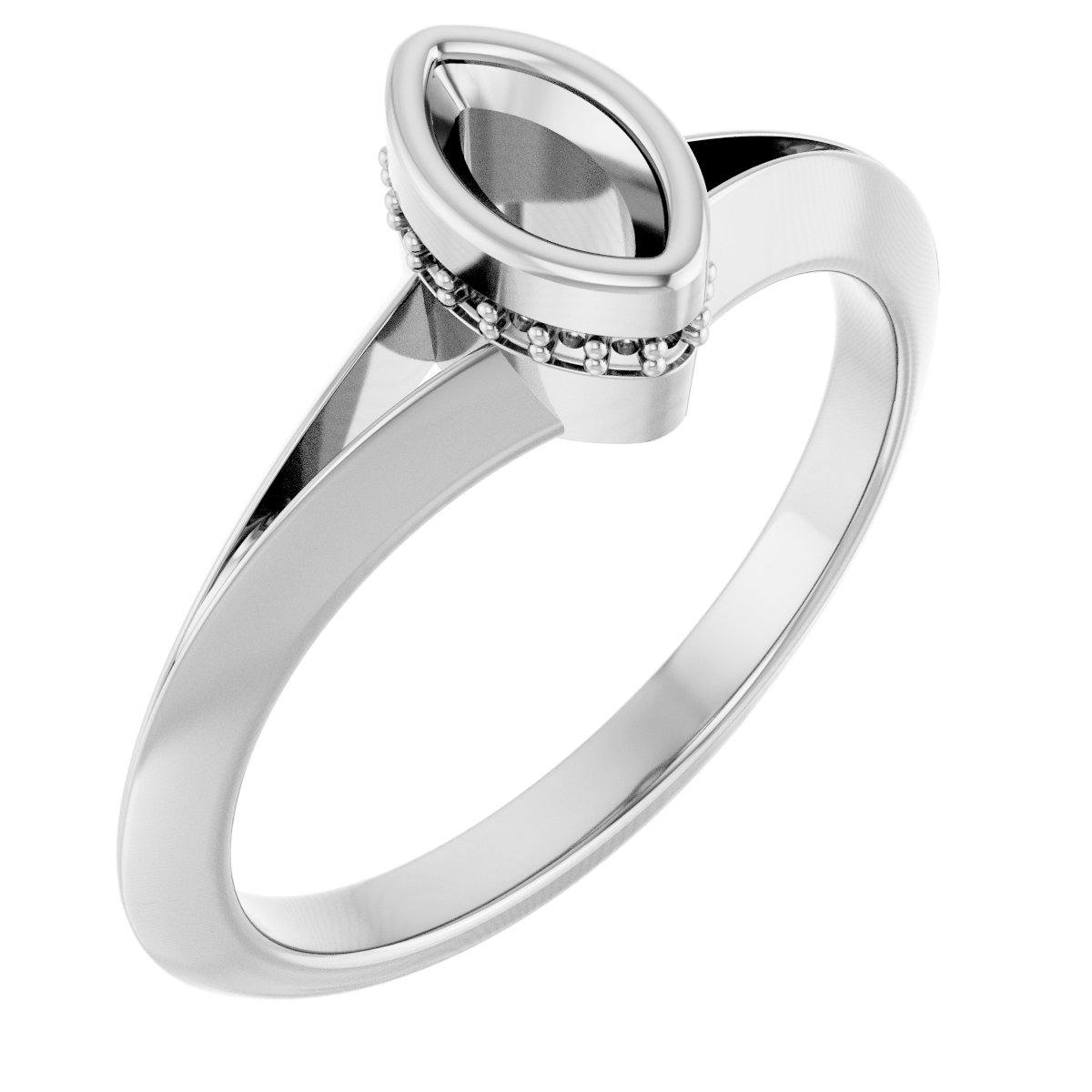 Bezel-Set Hidden Halo-Style Engagement Ring