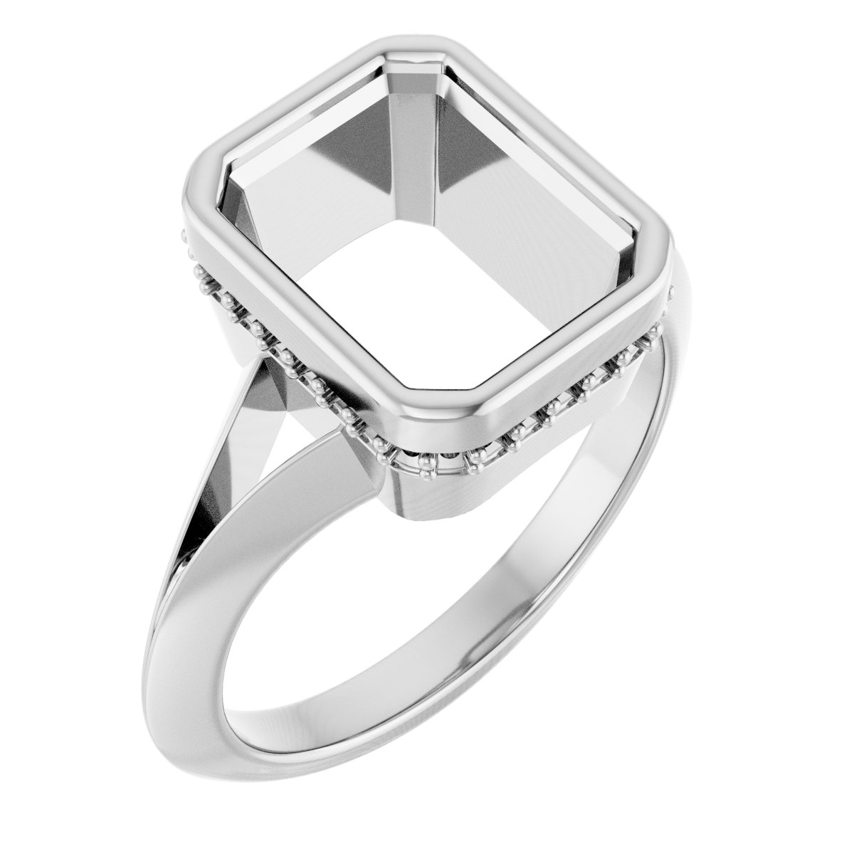 Bezel-Set Hidden Halo-Style Engagement Ring