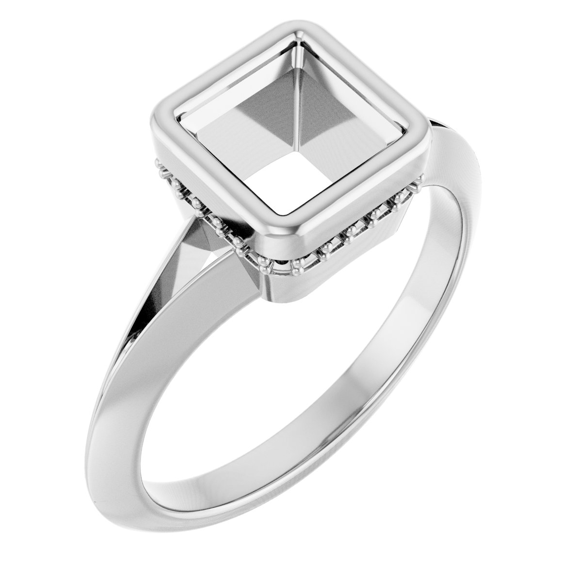 Bezel-Set Hidden Halo-Style Engagement Ring