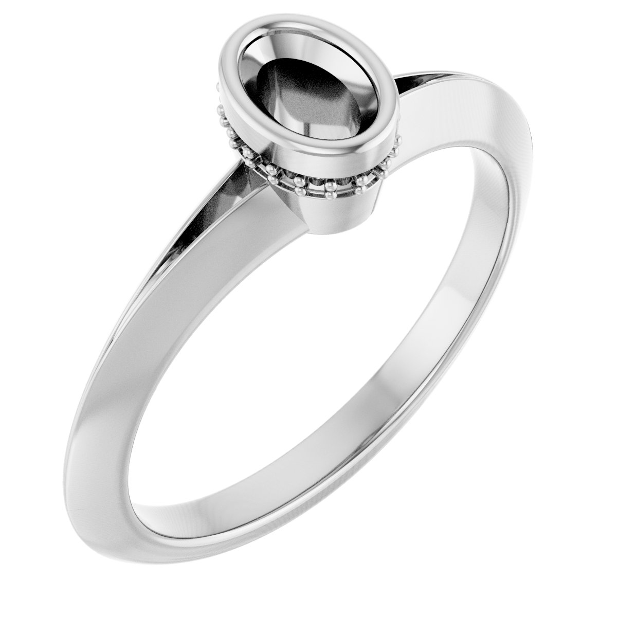 Bezel-Set Hidden Halo-Style Engagement Ring
