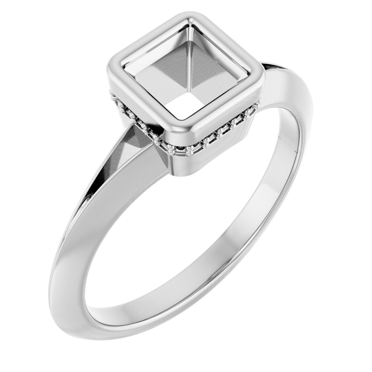 Bezel-Set Hidden Halo-Style Engagement Ring