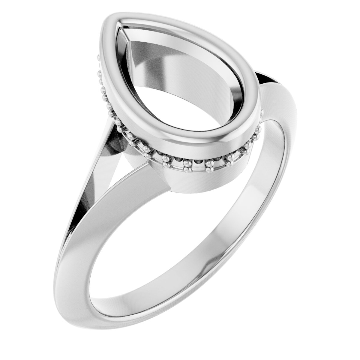 Bezel-Set Hidden Halo-Style Engagement Ring