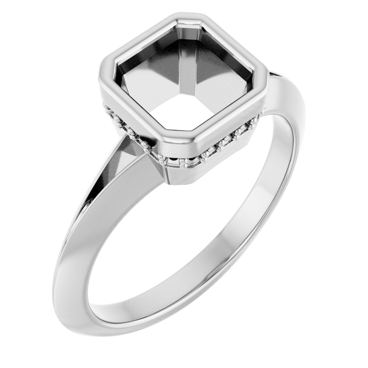Bezel-Set Hidden Halo-Style Engagement Ring