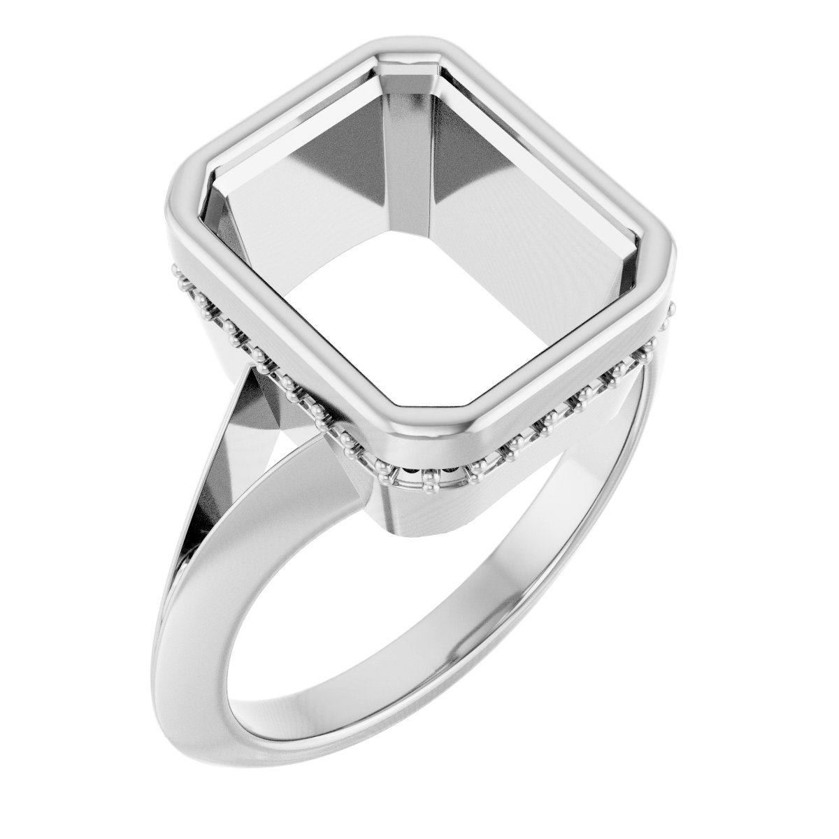 Bezel-Set Hidden Halo-Style Engagement Ring