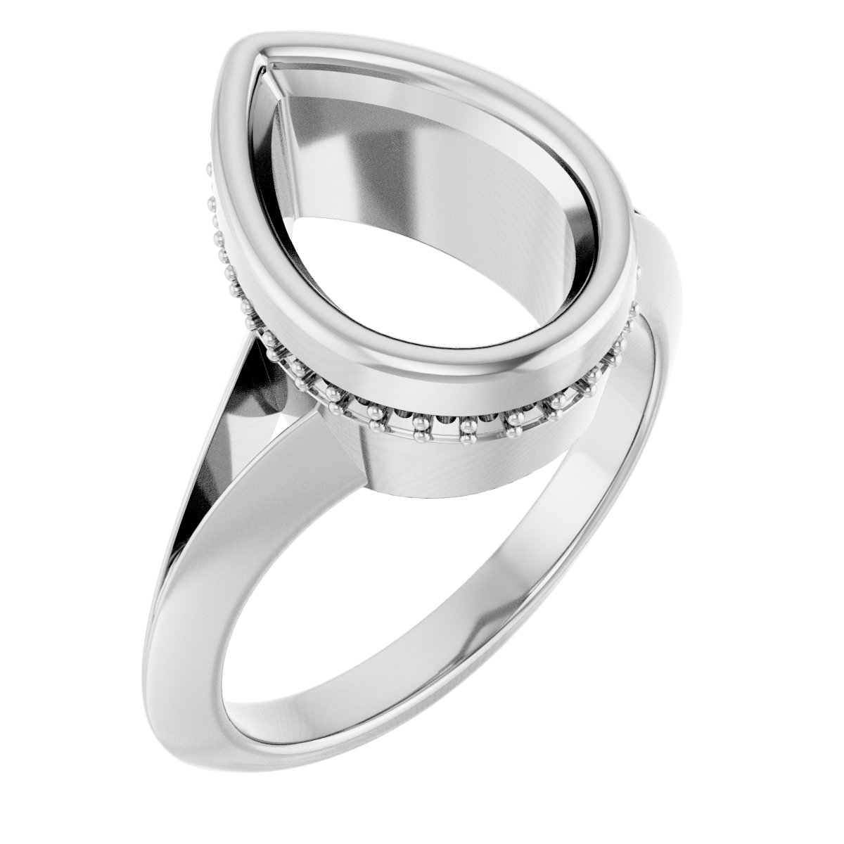Bezel-Set Hidden Halo-Style Engagement Ring