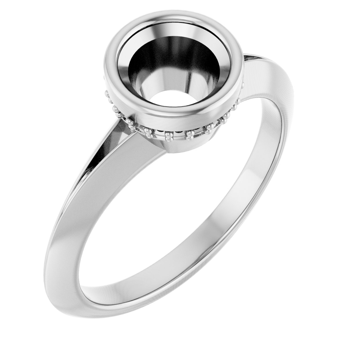 Bezel-Set Hidden Halo-Style Engagement Ring