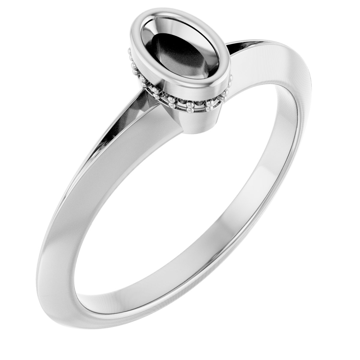 Bezel-Set Hidden Halo-Style Engagement Ring