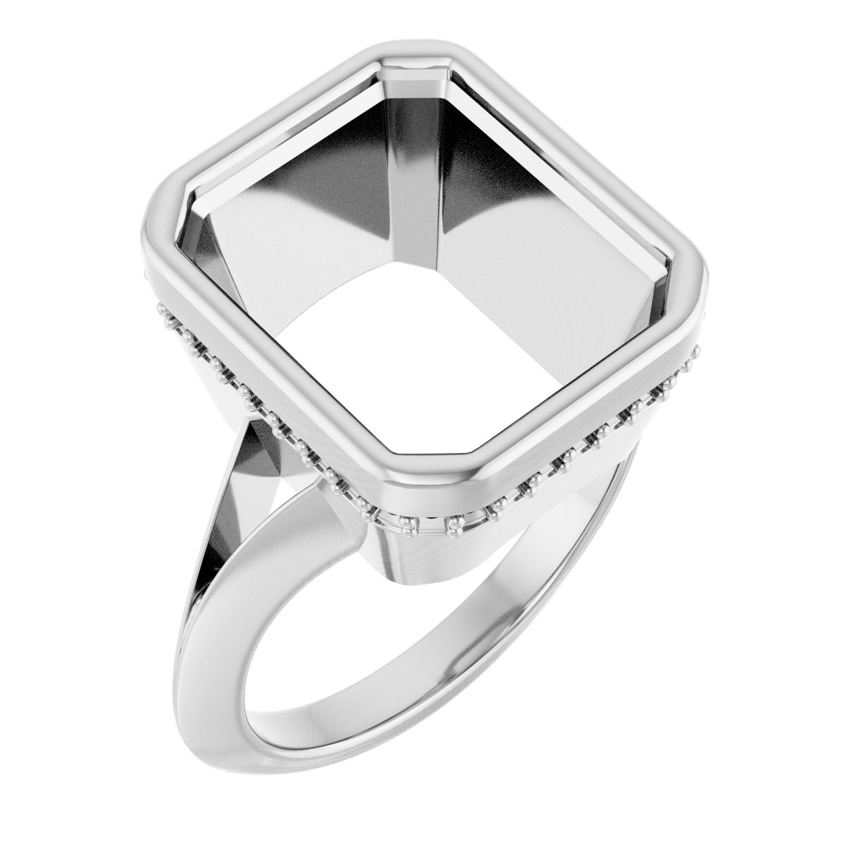Bezel-Set Hidden Halo-Style Engagement Ring
