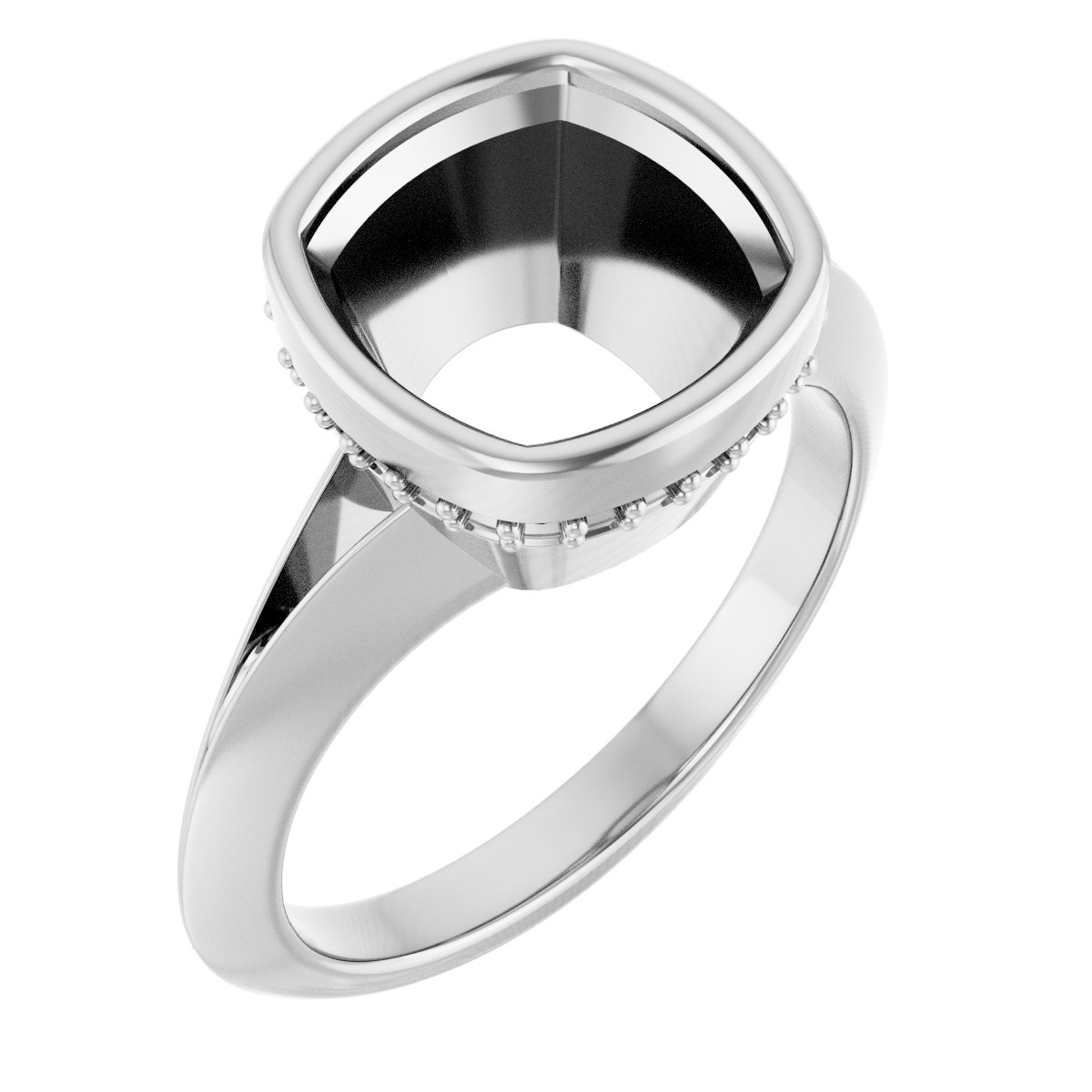 Bezel-Set Hidden Halo-Style Engagement Ring
