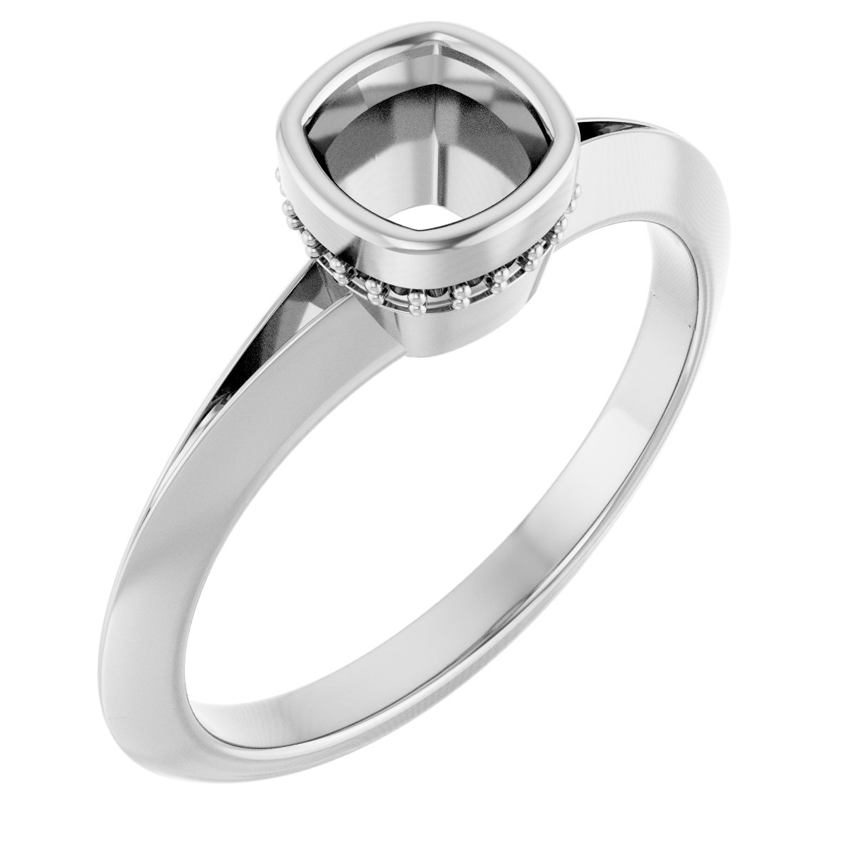 Bezel-Set Hidden Halo-Style Engagement Ring