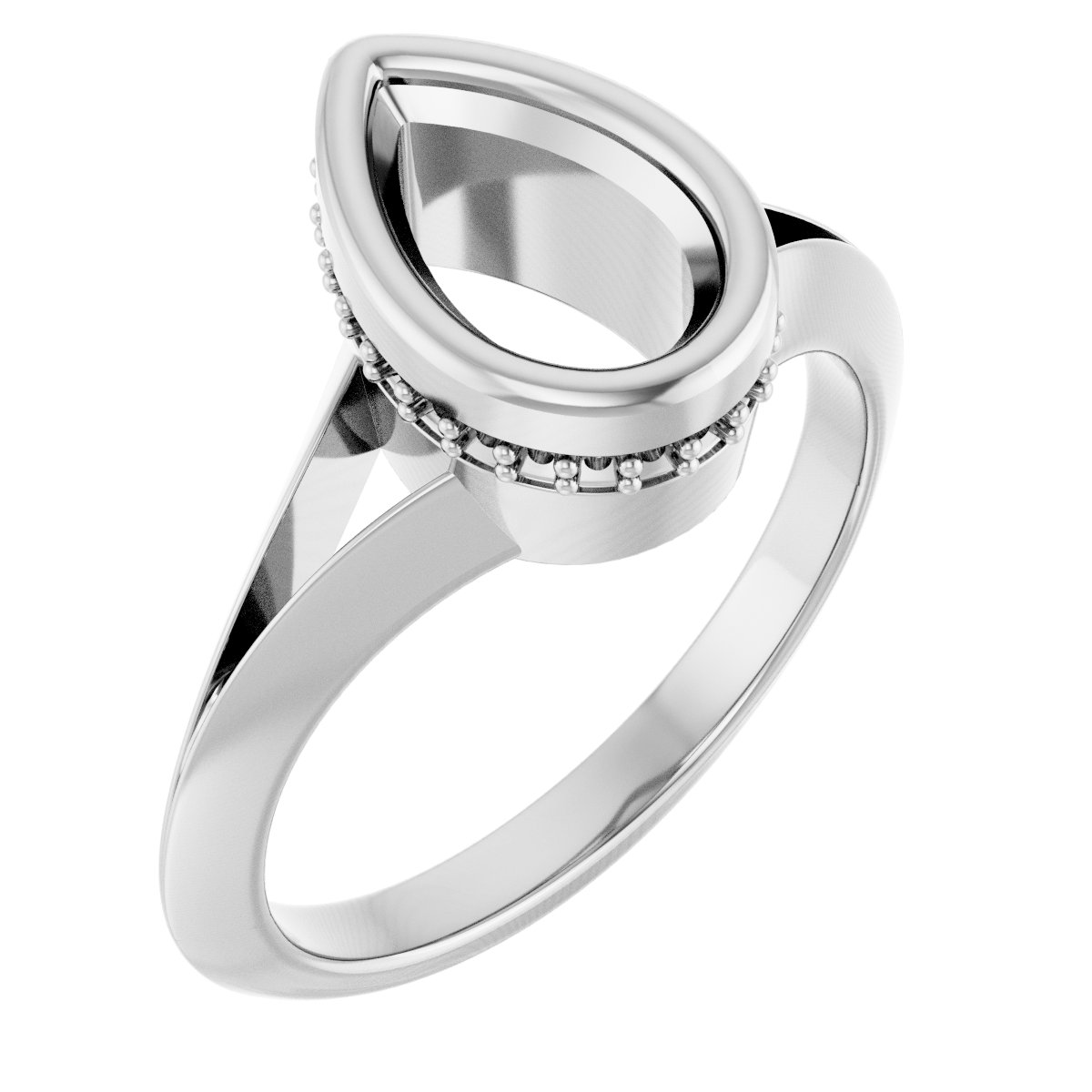 Bezel-Set Hidden Halo-Style Engagement Ring