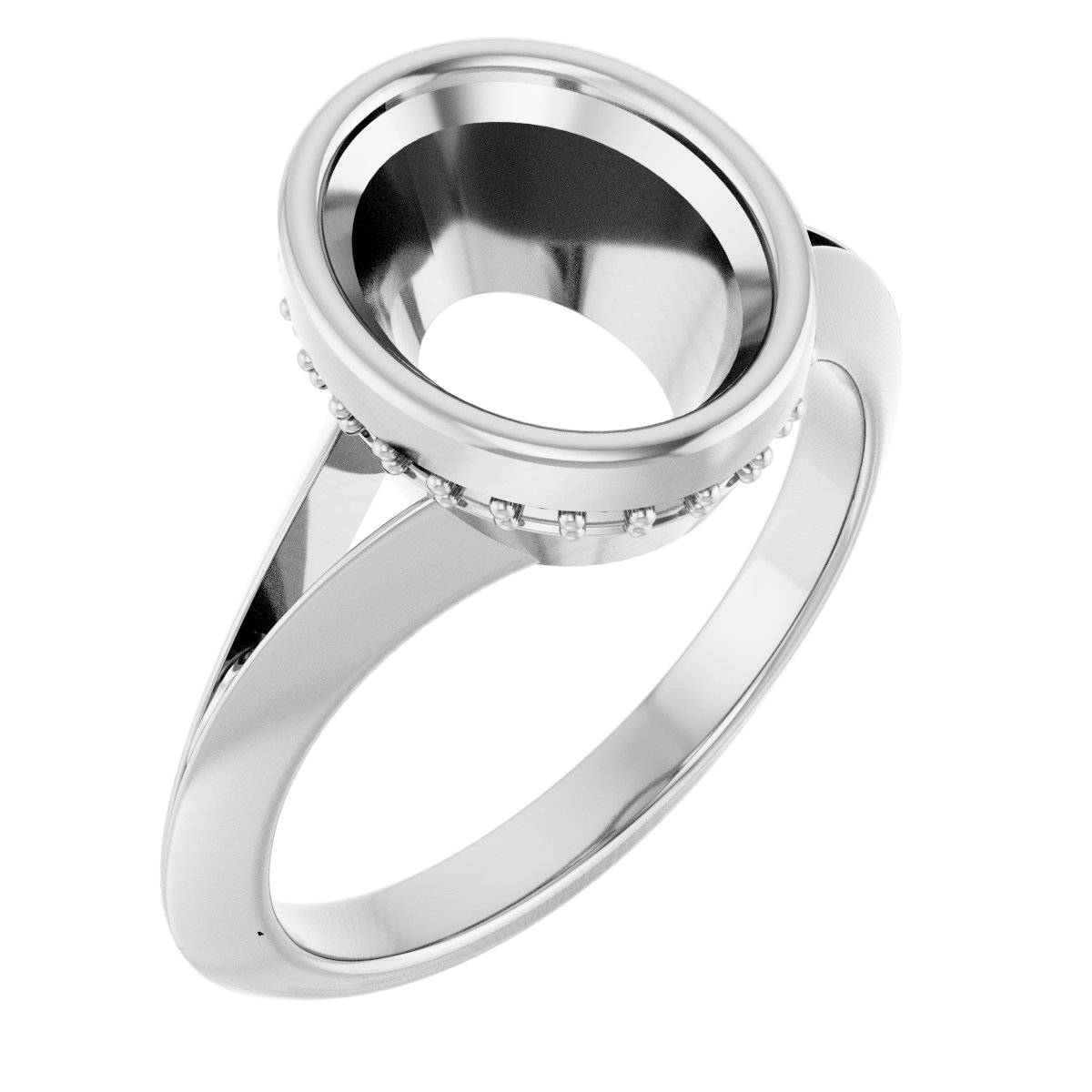 Bezel-Set Hidden Halo-Style Engagement Ring