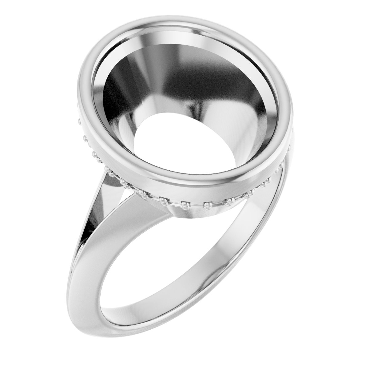 Bezel-Set Hidden Halo-Style Engagement Ring