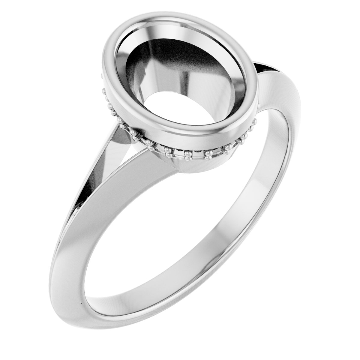 Bezel-Set Hidden Halo-Style Engagement Ring